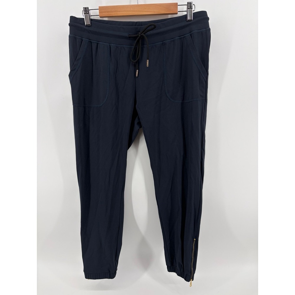 Zyia Active, Navy Jogger Pants, Nylon/Spandex, Zip Ankles, Athletics, Medium